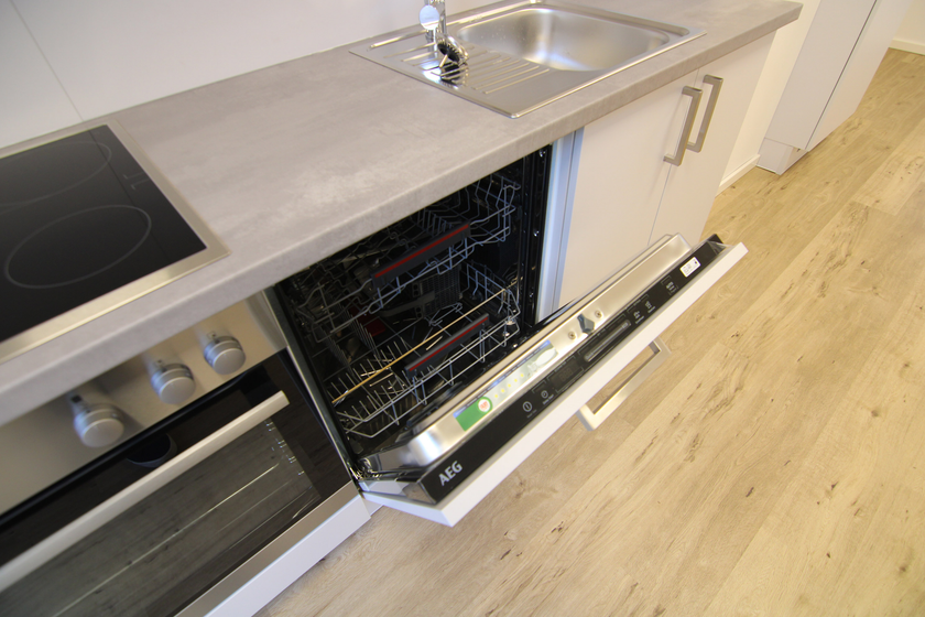 Küche mit Einbauküche