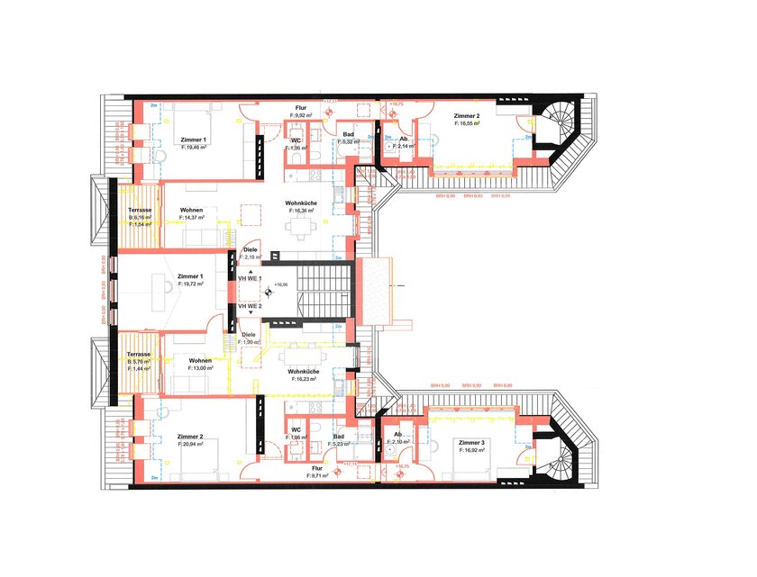 Grundriss nach Baugenehmigung