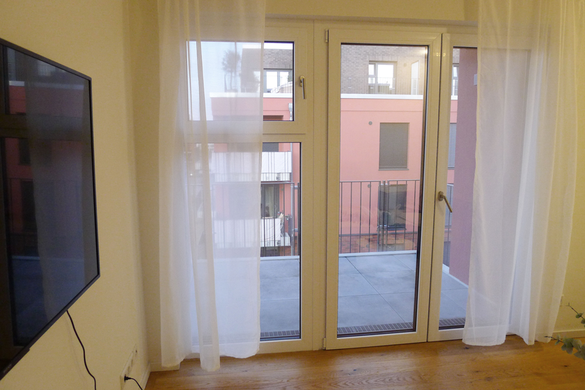 Blick zum Balkon