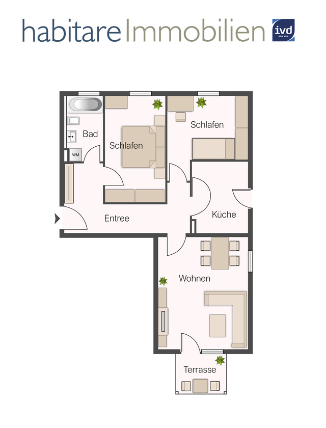 Wohnung 3: Perfekter Grundriss