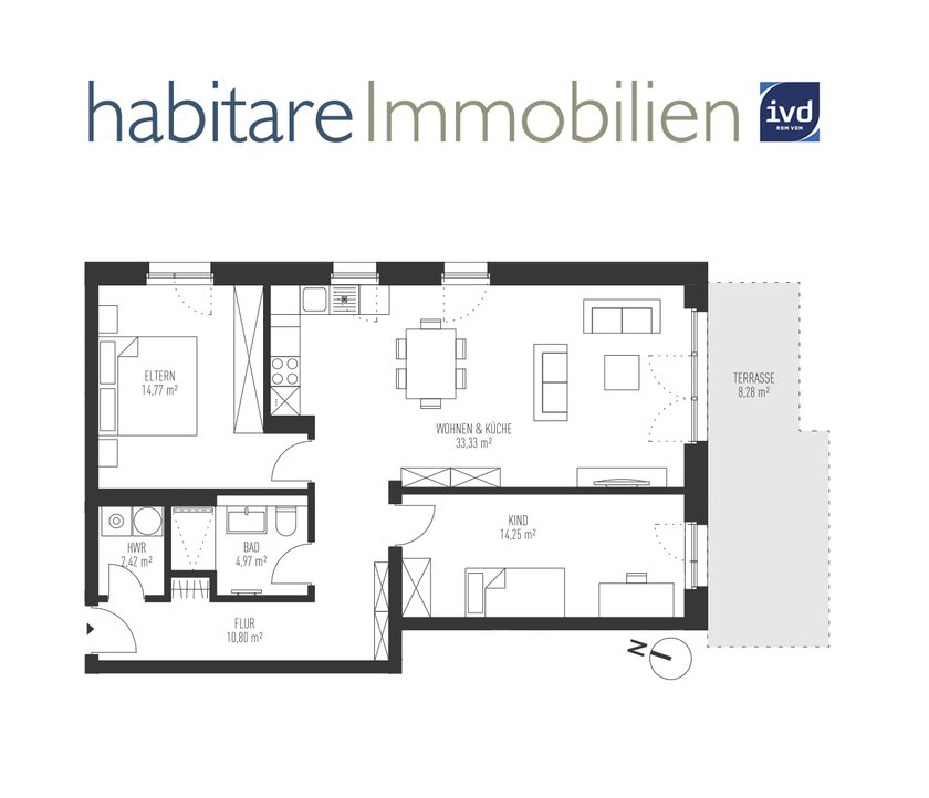 Attraktive Raumaufteilung