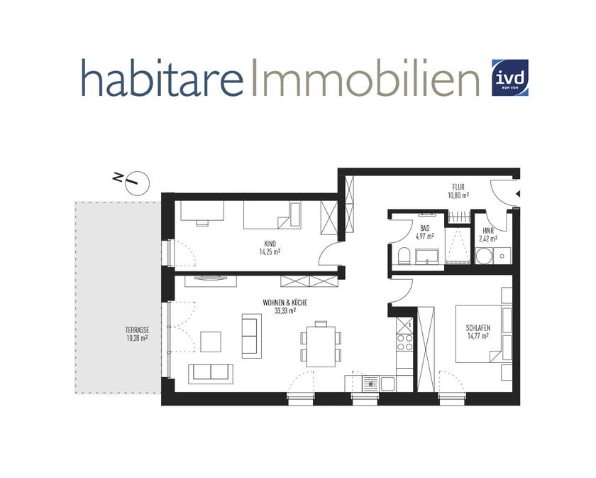 Attraktive Raumaufteilung