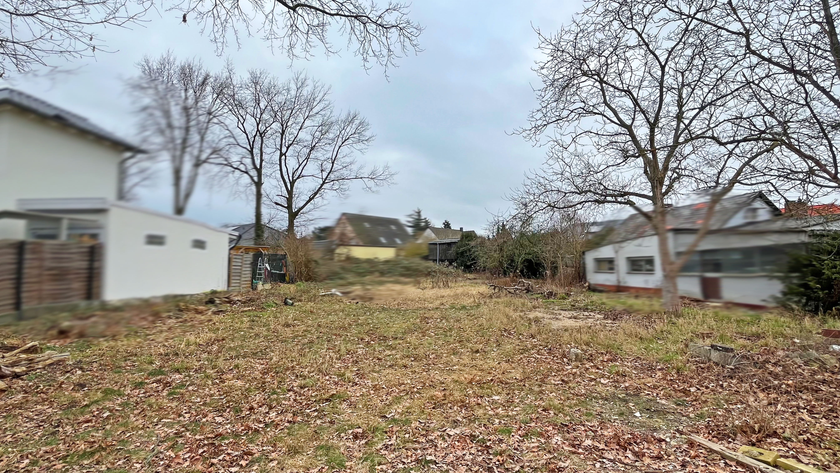 Blick auf das Grundstück