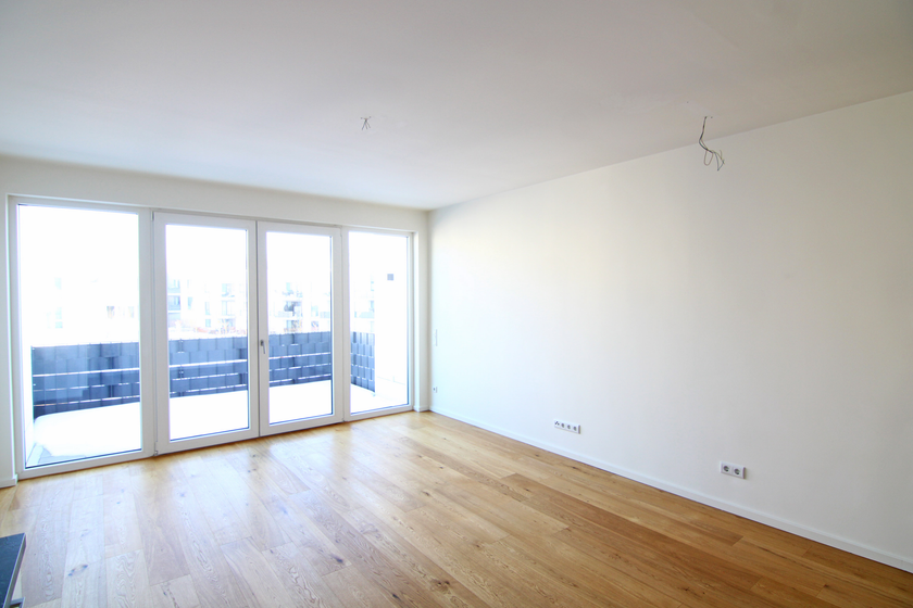 Wohnzimmer mit offener Küche